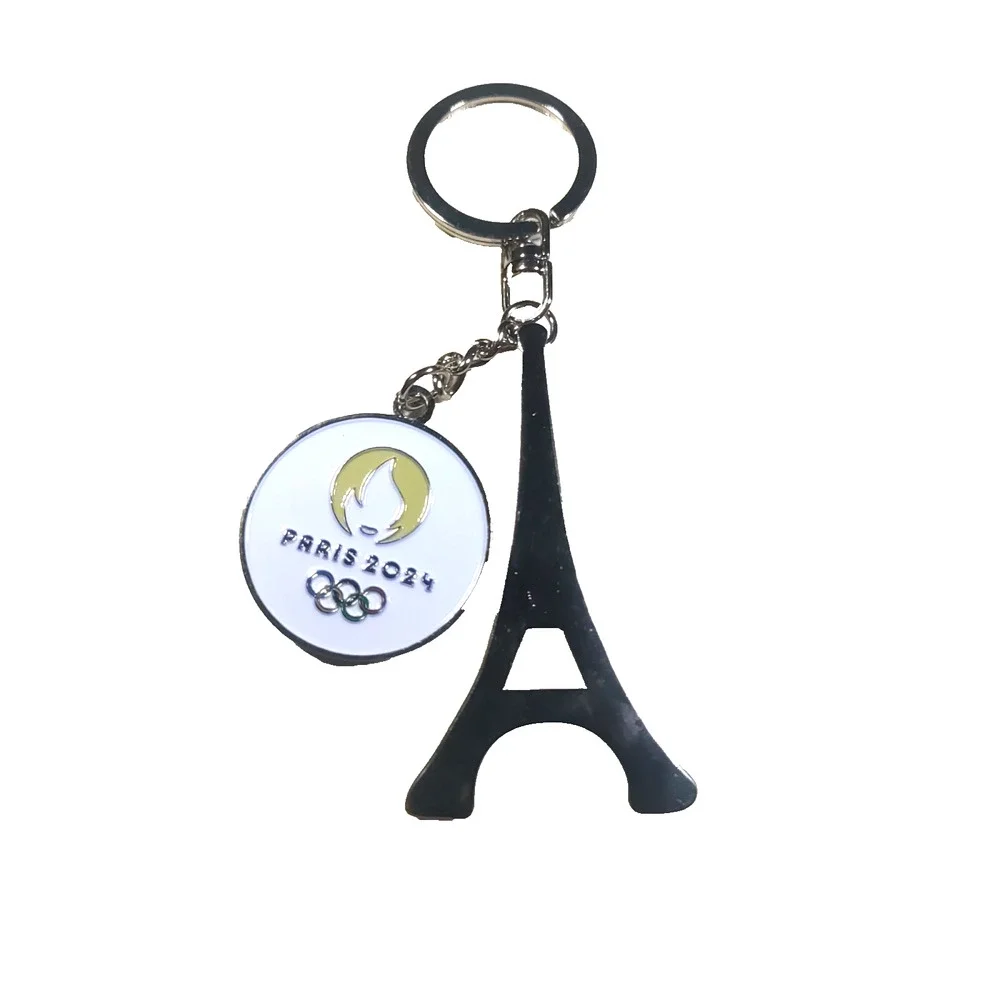 Paris 2024 Olympics Eiffel Tower Silver Tone White